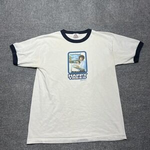 Vintage Bob Ross Alstyle Shirt Mens Large White Happy Trees Ringer Graphic Tee